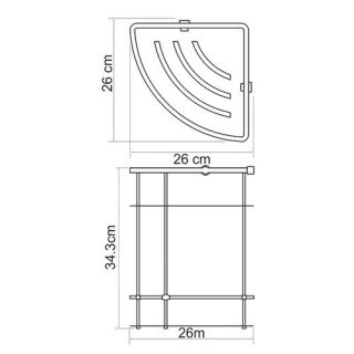 Wasserkraft K-522 Полка металлическая двойная угловая